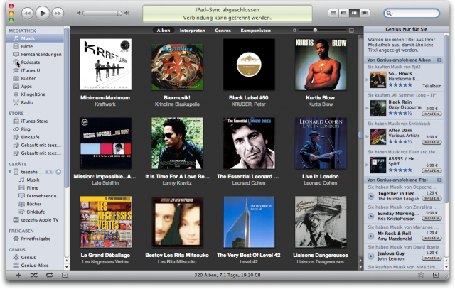 iTunes 10 Mac Screenshot