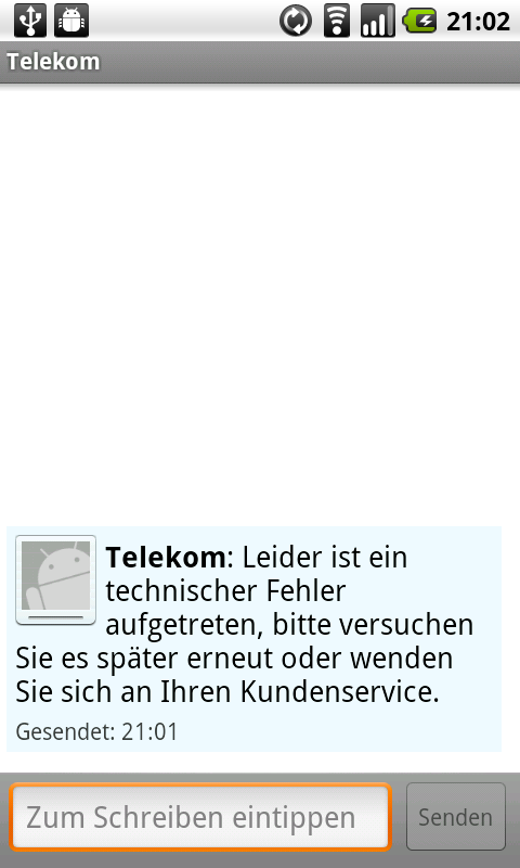 DTAG Mobilbox Pro Error-SMS-Antwort