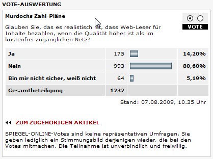 Paid-Content Umfrage beim "Spiegel" Paid-Content Umfrage beim "Spiegel"