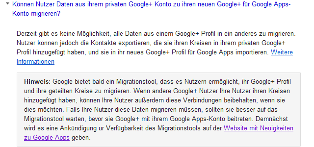 Vage Ankündigung Migrationstool