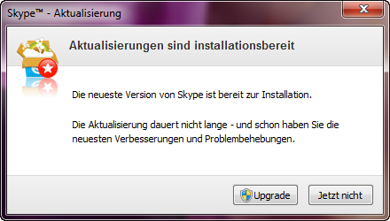 Skype Upgrade-Dialog Windows 7
