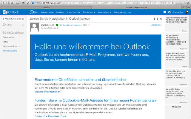 Outlook.com Screenshot (Safari 6)