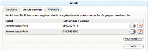 Meine Liste blockierter Rufnummern in der Fritz!Box