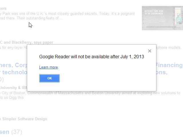 R.I.P. Google Reader