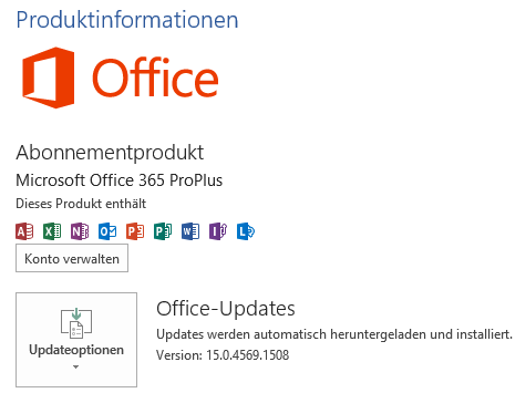 Office 365 Produktinformationen