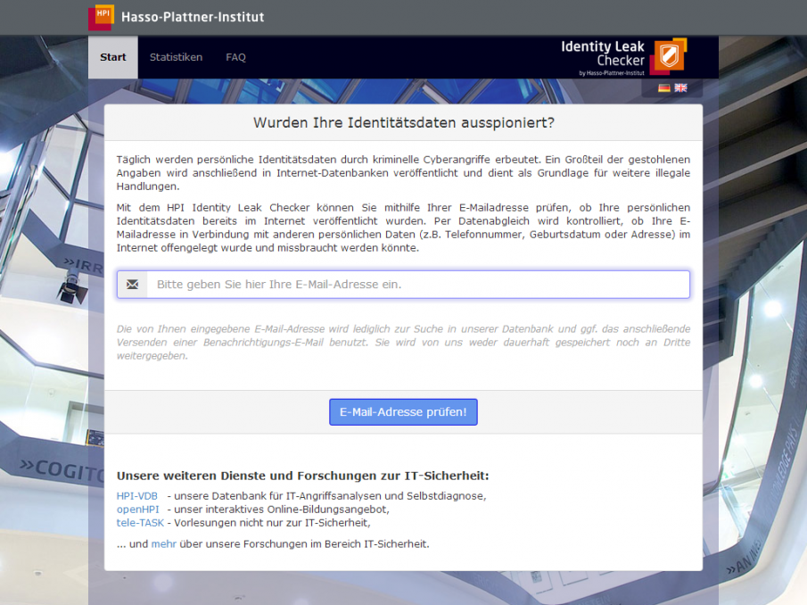 Identity Leak Checker Screenshot