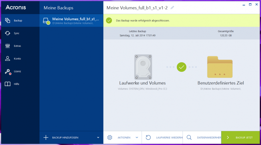 Acronis True Image 2015 Screenshot