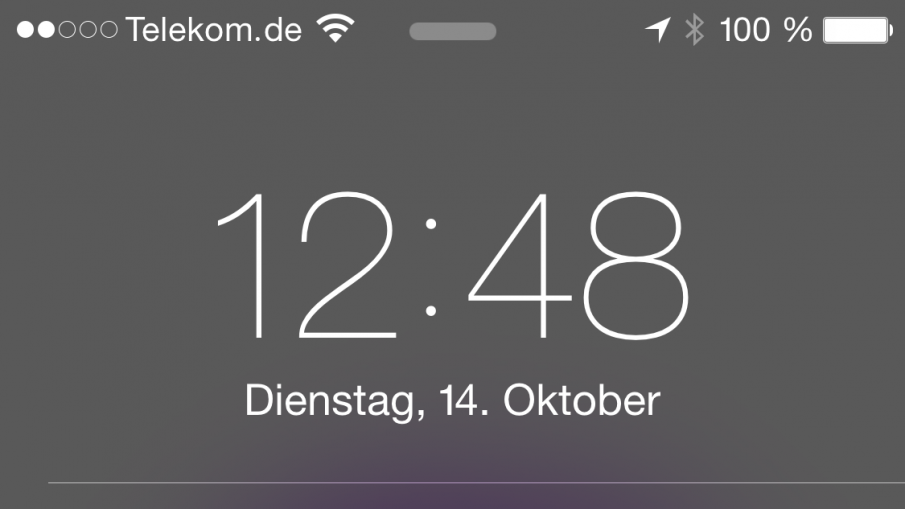 iPhone 6 Plus, man beachte die Akkuanzeige