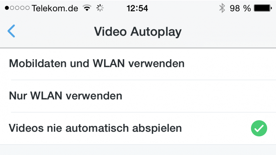Video Autoplay abschalten in der Twitter-App