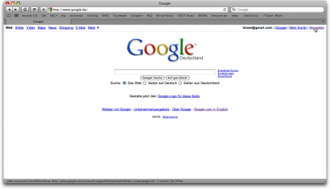 Defekter Google.de-Abmelde-Link in Safari 4