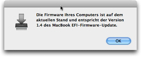 MacBook EFI Firmware Update 1.4 Bestätigung