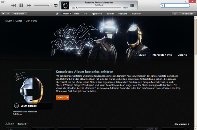Daft Punk bei iTunes